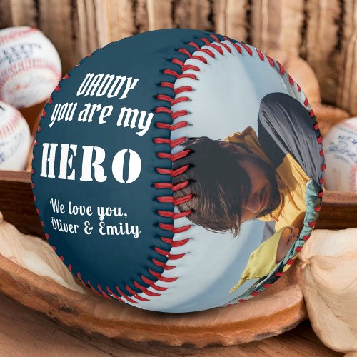 Daddy you are Hero Fathers Day Family 2 Photo  Baseball