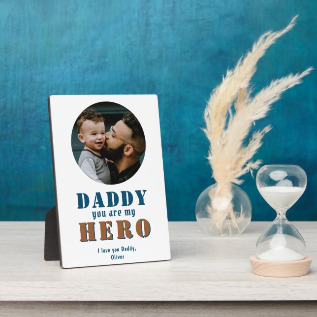 Daddy you are my Hero Dad Photo Father`s Day Plaque (Side)