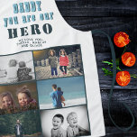 Daddy you are our Hero 6 Photo Collage Apron<br><div class="desc">Daddy you are our Hero 6 Photo Collage Father`s Day Apron. Turquoise modern typography. Add 6 photos. You can change daddy into dad,  papa,  pap, ...  A cute gift and a sweet keepsake for Father`s Day,  birthday or Christmas.</div>