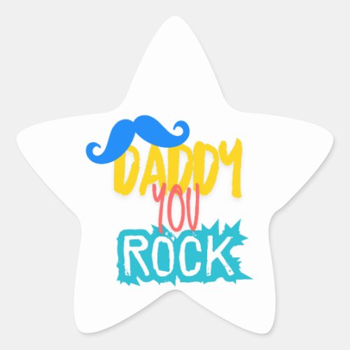 Daddy You Rock Star Sticker