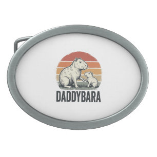 Daddybara Capybara Vintage Sunset Shirt Design_1 Belt Buckle
