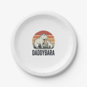 Daddybara Capybara Vintage Sunset Shirt Design_1 Paper Plates