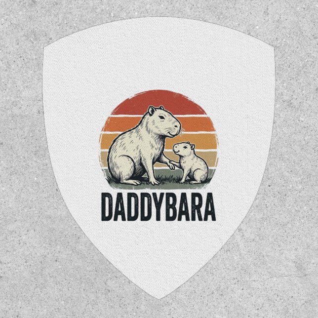 Daddybara Capybara Vintage Sunset Shirt Design_1 Patch (Front)