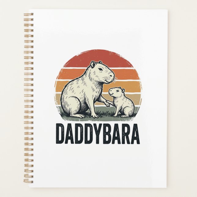 Daddybara Capybara Vintage Sunset Shirt Design_1 Planner (Front)