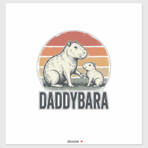 Daddybara Capybara Vintage Sunset Shirt Design_1 Sticker