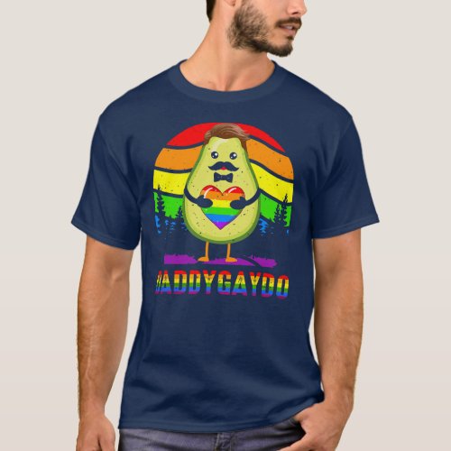 DaddyGaydo Funny Avocado Daddy Vegan LGBT Heart T_Shirt