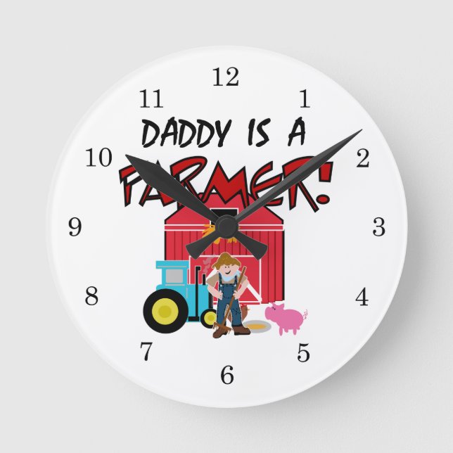 daddyisafarmerTEE Round Clock (Front)