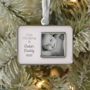 Daddy's 1st Christmas Personalized Name Photo Ornament