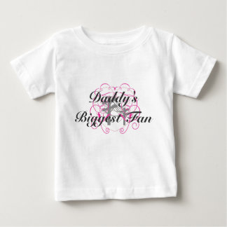Daddy's Biggest Fan-Linegirl Basic White Tee For B