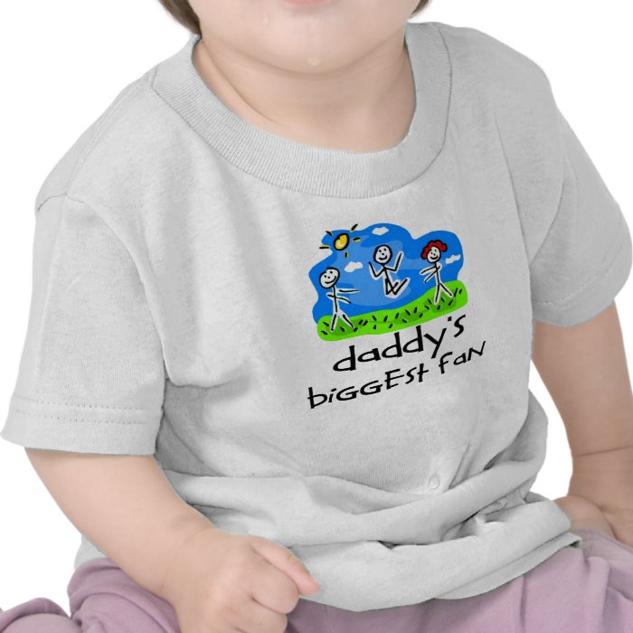 Daddy's Biggest Fan Stick Figure T shirts