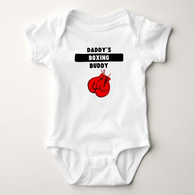 Daddy's Boxing Buddy Baby Bodysuit (Front)
