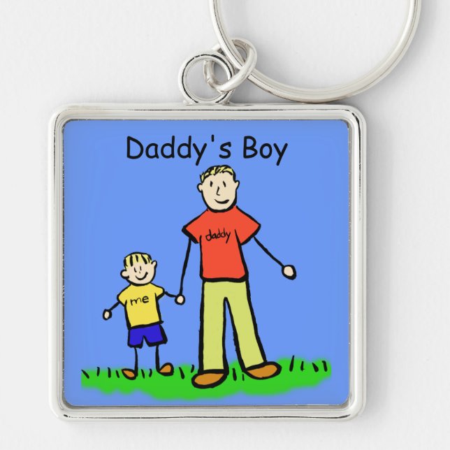 Daddy's Boy Blond Keychain (Customize) (Front)
