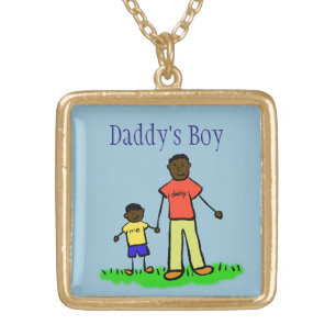Daddy's Boy Custom Family Art Jewelry Necklace