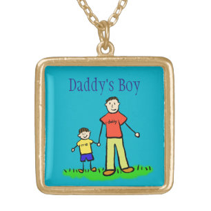 Daddy's Boy Custom Family Art Jewelry Necklace