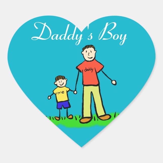 Daddy's Boy Custom Family Character Decal Sticker (Front)