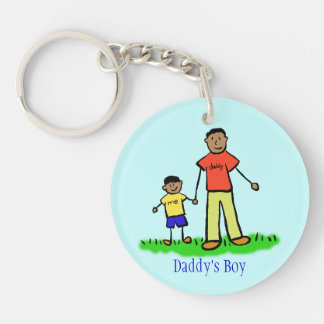 Daddy's Boy Family Characters Art Custom Keychain