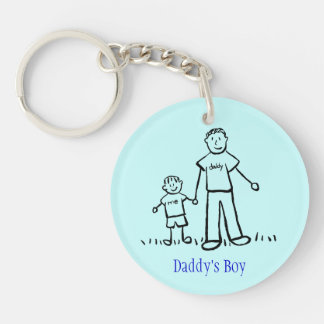 Daddy's Boy Family Characters Art Custom Keychain