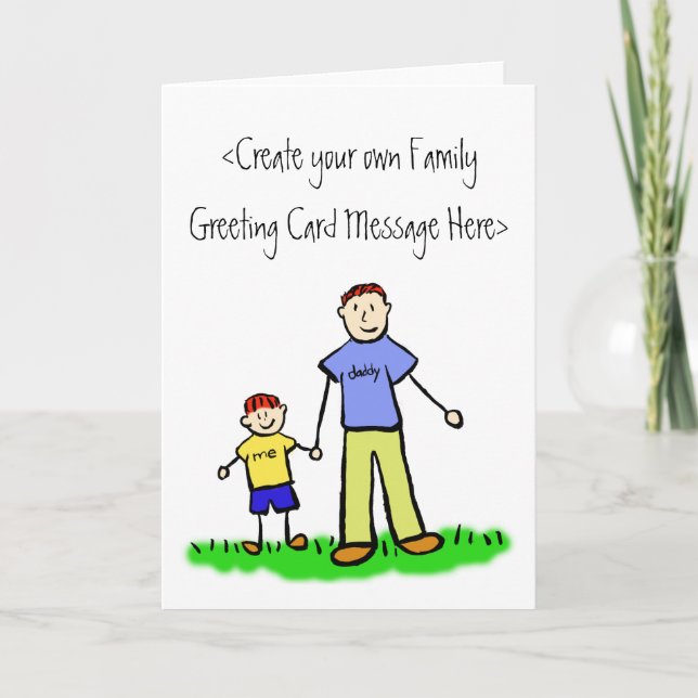 Daddy's Boy Father and Son Custom Greeting Card (Front)