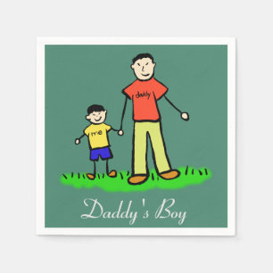 Daddy's Boy Personalized Family Characters Napkin