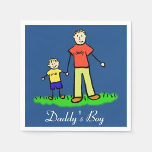 Daddy's Boy Personalized Family Characters Napkin