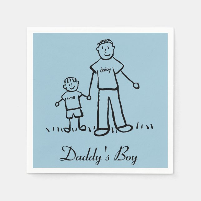 Daddy's Boy Personalized Family Characters Napkin (Front)