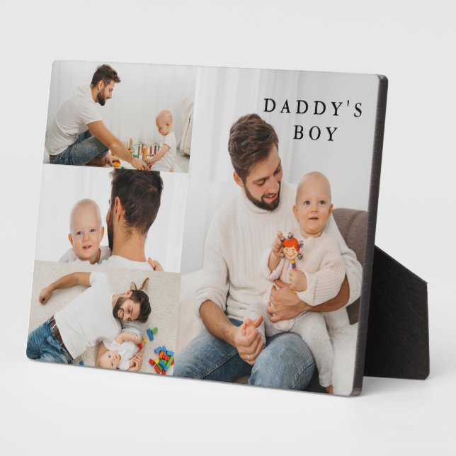 Daddy's Boy- Photo Collage Father's Day Photo Plaque (Side)