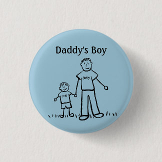 Daddy's Boy Pin Custom Family Character Buttons
