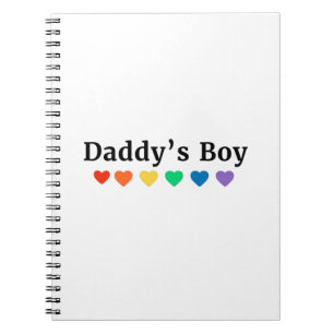 Daddy's Boy, Pride Rainbow Hearts, Funny Cool LGBT Notebook