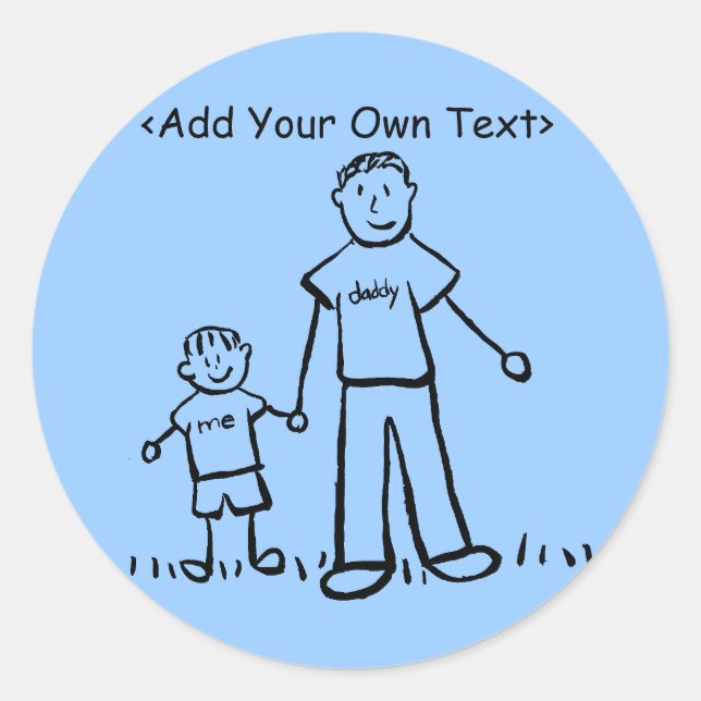 Daddy's Boy Sticker (Customize Names Text) (Front)
