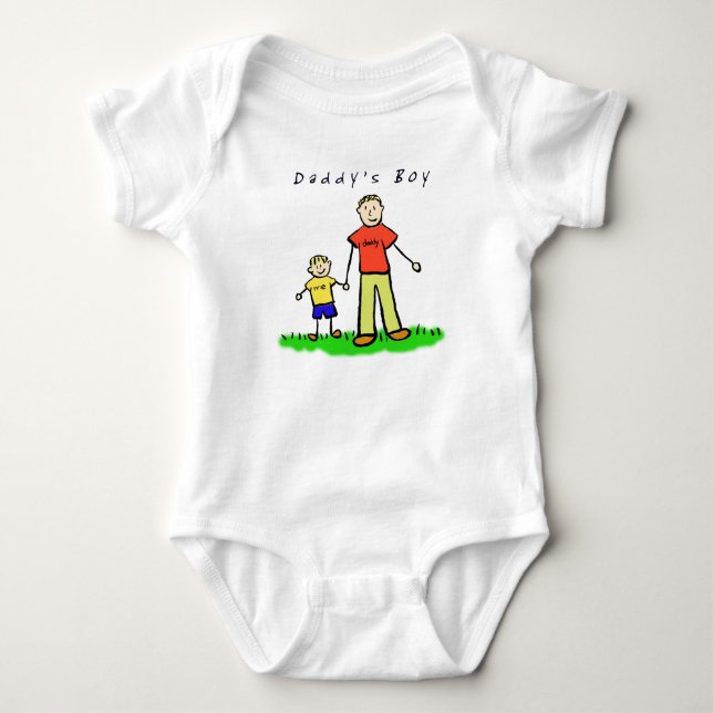Daddy's Boy T-Shirt (Blond Drawing Both Sides) Baby Bodysuit (Front)