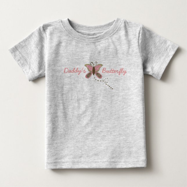 Daddy's Butterfly Infant Girl Organic Baby T-Shirt (Front)