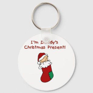 Daddy's Christmas Present T-shirts and Gifts Keychain