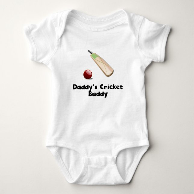 Daddy's Cricket Buddy Baby Bodysuit (Front)