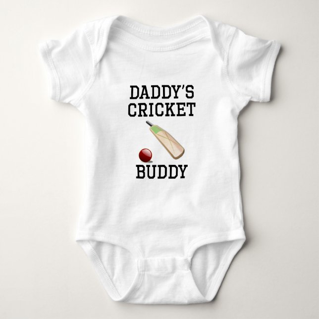 Daddy's Cricket Buddy Baby Bodysuit (Front)