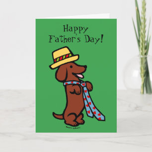 Daddy's Dachshund Cartoon Card