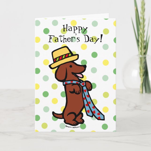 Daddy's Dachshund Cartoon Card (Front)
