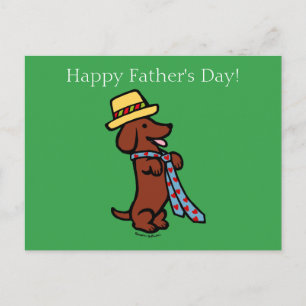 Daddy's Dachshund Cartoon Postcard
