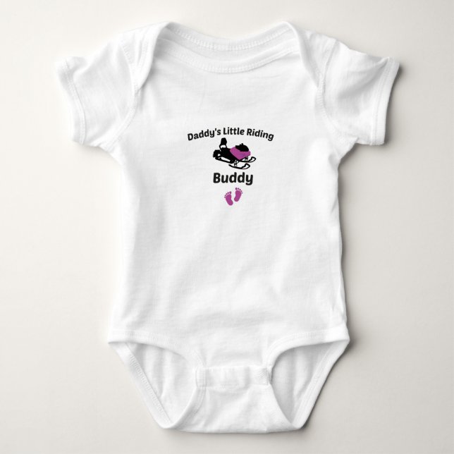 Daddy's/Dad's Little Riding Buddy,Baby Snowmobile  Baby Bodysuit (Front)