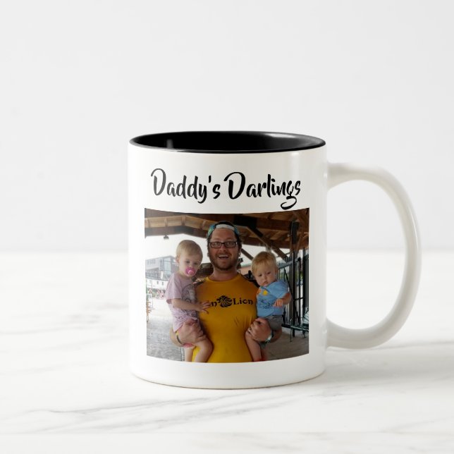 Daddy's Darlings Children's pictures Father Gift Two-Tone Coffee Mug (Right)