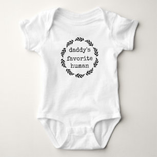 Daddy's Favorite Human with Floral Wreath Baby Bodysuit