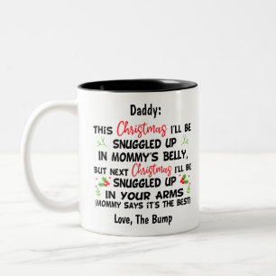 Daddy's first Christmas From the bump, Dad to be Two-Tone Coffee Mug