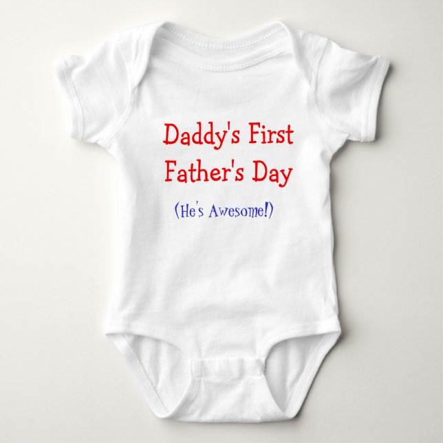 Daddy's First Father's Day Baby Onsie Baby Bodysuit (Front)