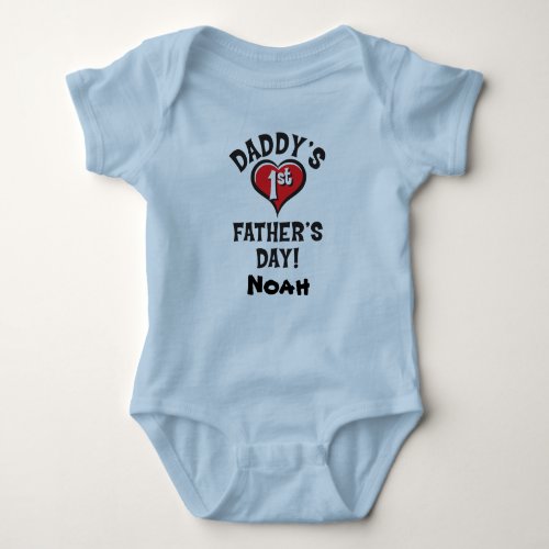 Daddys First Fathers Day with a Heart Baby Bodys Baby Bodysuit