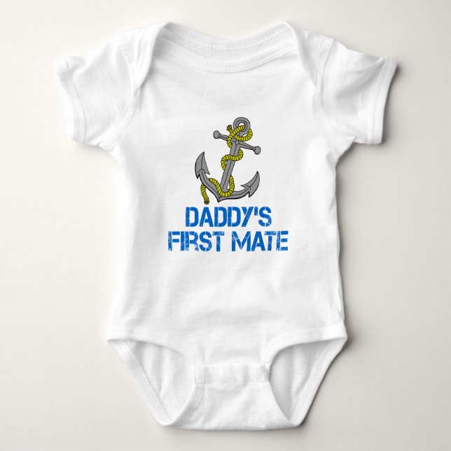 Daddy's First Mate Baby Bodysuit (Front)