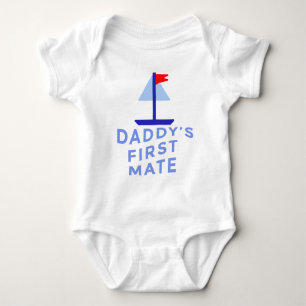 Daddy's First Mate with Sailboat Baby Bodysuit
