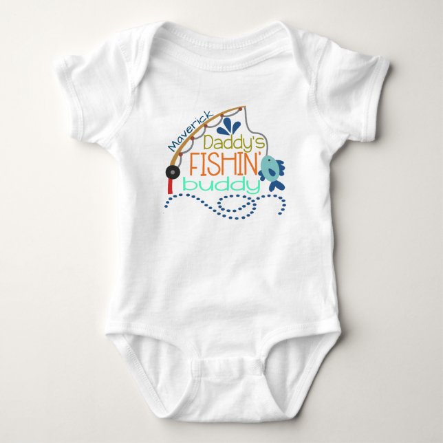 Daddy's Fishing Buddy Personalized baby onsie Bodysuit (Front)
