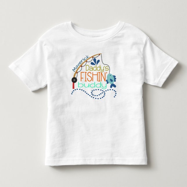 Daddy's Fishing Buddy Personalized baby onsie Toddler T-shirt (Front)