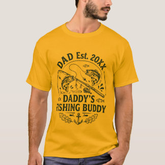 Daddy's Fishing Buddy Personalized Dad Est Year Fi T-Shirt