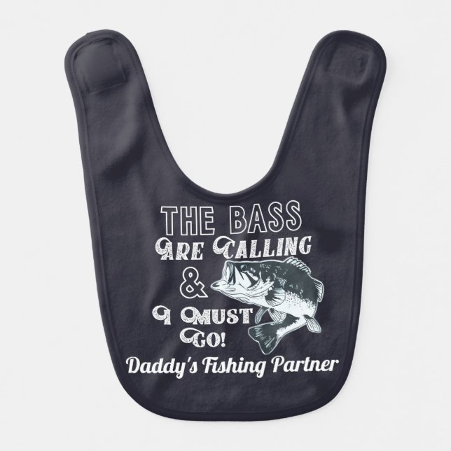 Daddy's Fishing Partner Largemouth Bass Baby Bib (Front)