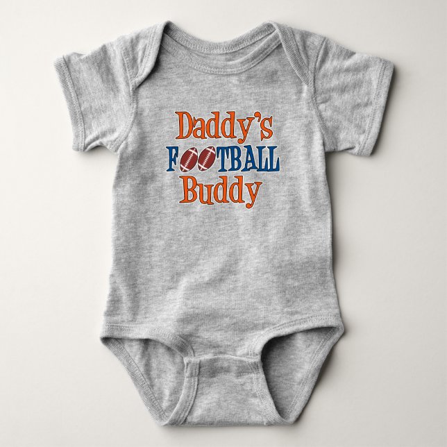 Daddy's Football Buddy Baby Football Bodysuit (Front)